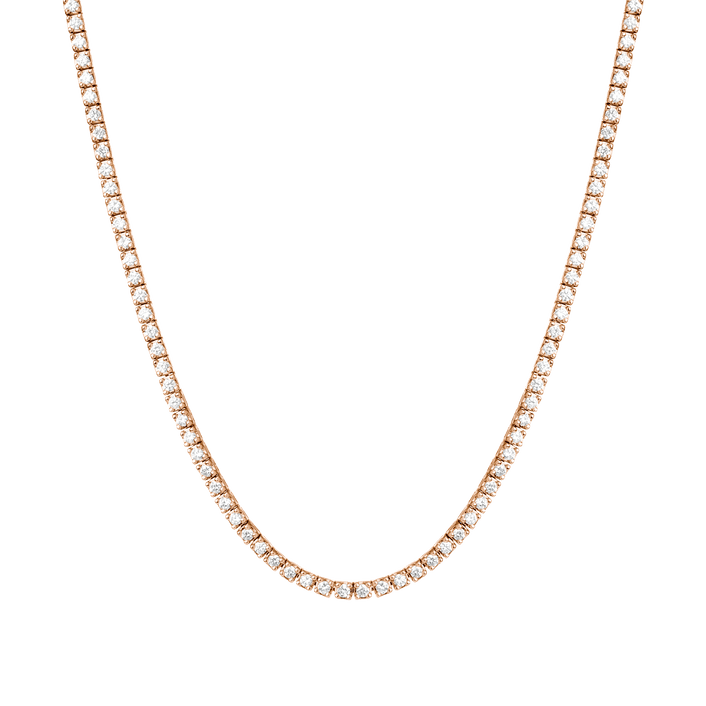 Dazzling Diamond Tennis Necklace 14k 18k Rose Gold 15.5in 16in 5ct (Large) First