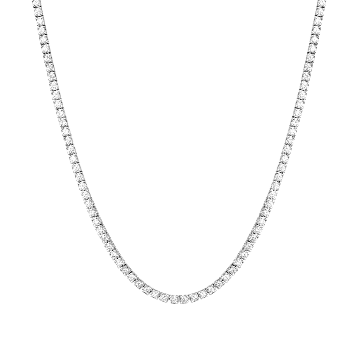 Dazzling Diamond Tennis Necklace 14k 18k White Gold 15.5in 16in 5ct (Large) First