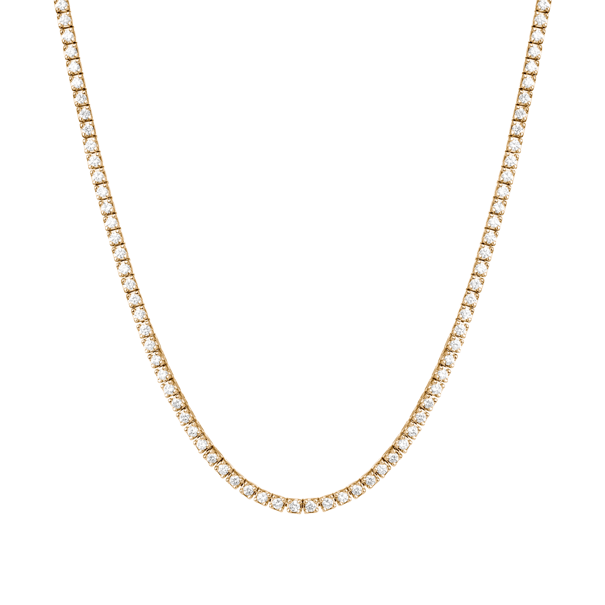 Dazzling Diamond Tennis Necklace 14k 18k Yellow Gold 15.5in 16in 5ct (Large) First