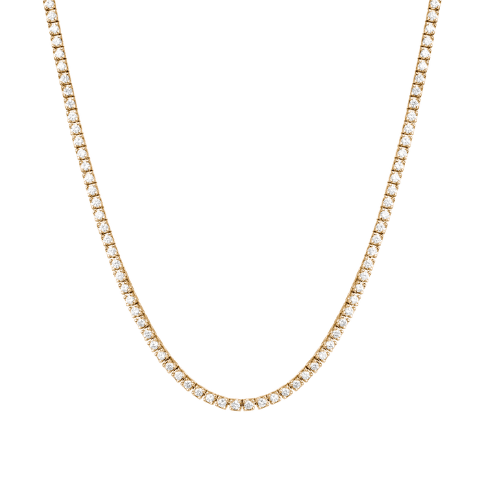 Dazzling Diamond Tennis Necklace 14k 18k Yellow Gold 15.5in 16in 5ct (Large) First