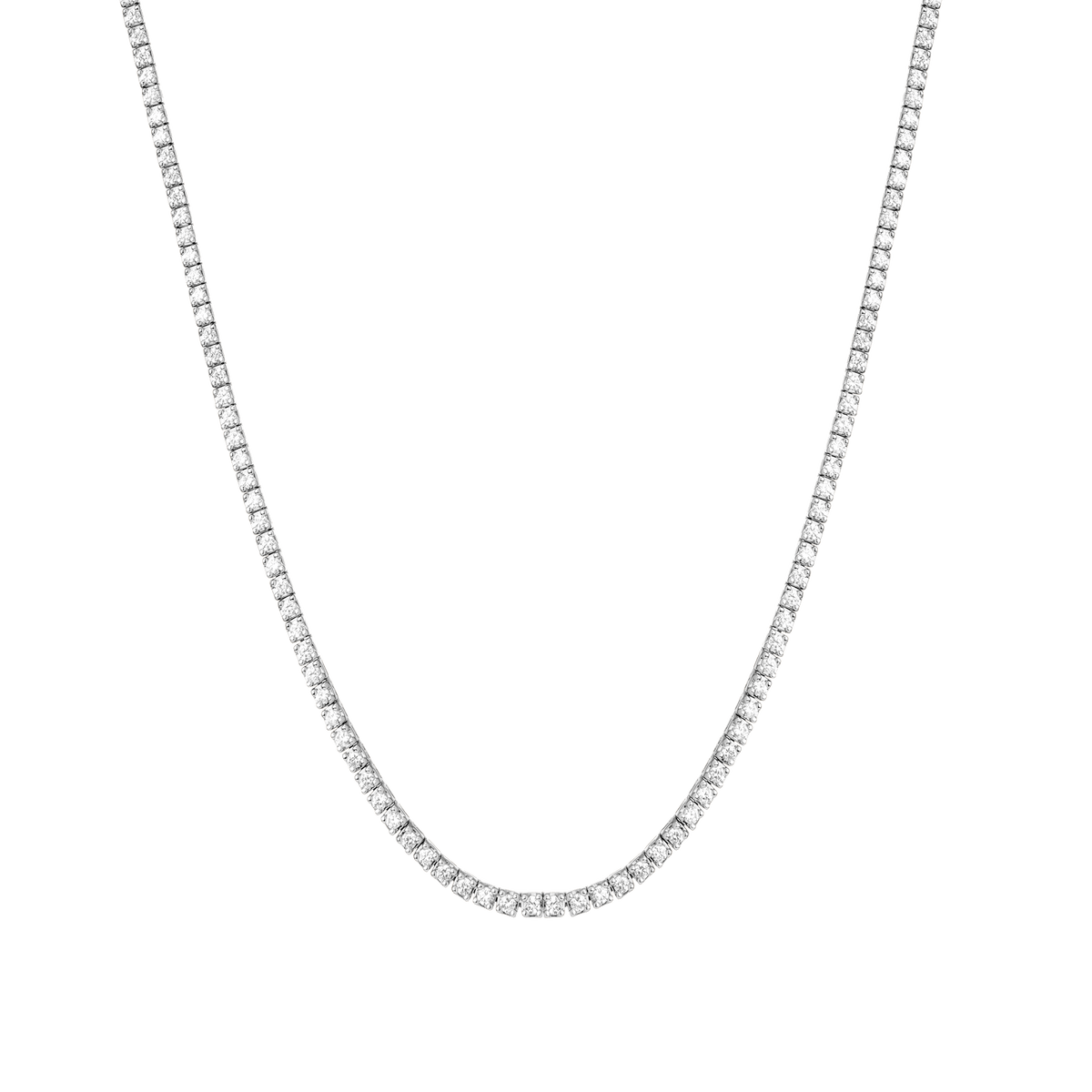 Dazzling Diamond Tennis Necklace 14k 18k White Gold 15.5in 16in 3ct (Medium)