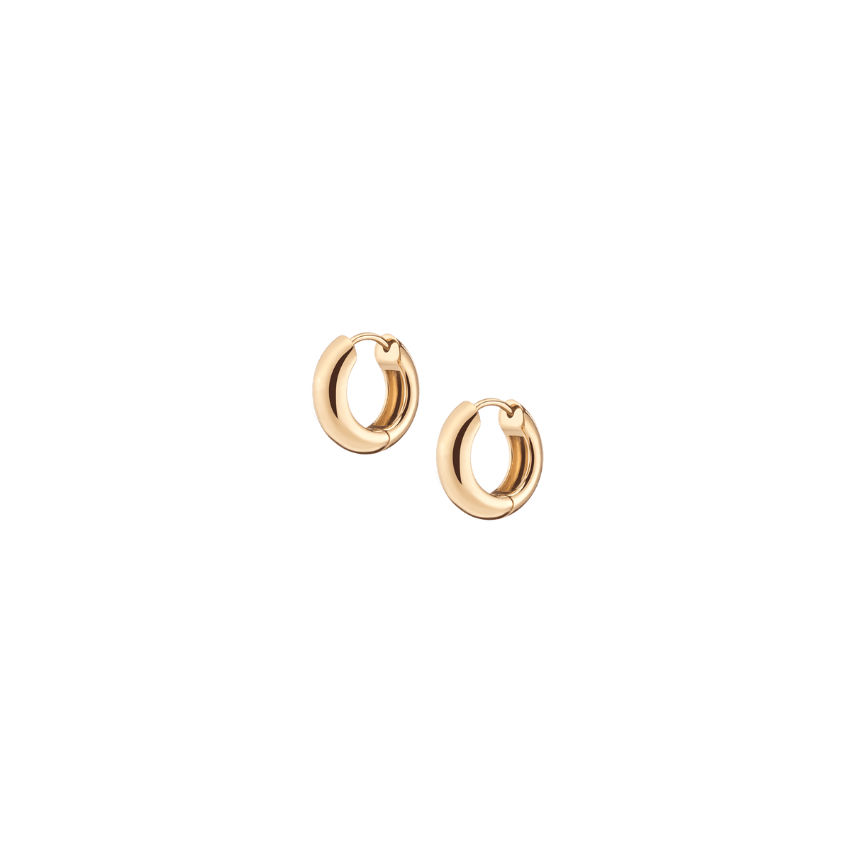 Small Gold Chunky Hinged Hoop Earrings Vermeil 14K 18K Yellow Gold Single Pair First