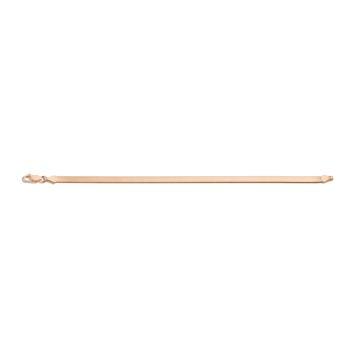 Gold Herringbone Chain Bracelet Vermeil Rose Gold 6.5in 7in 7.5in 4mm