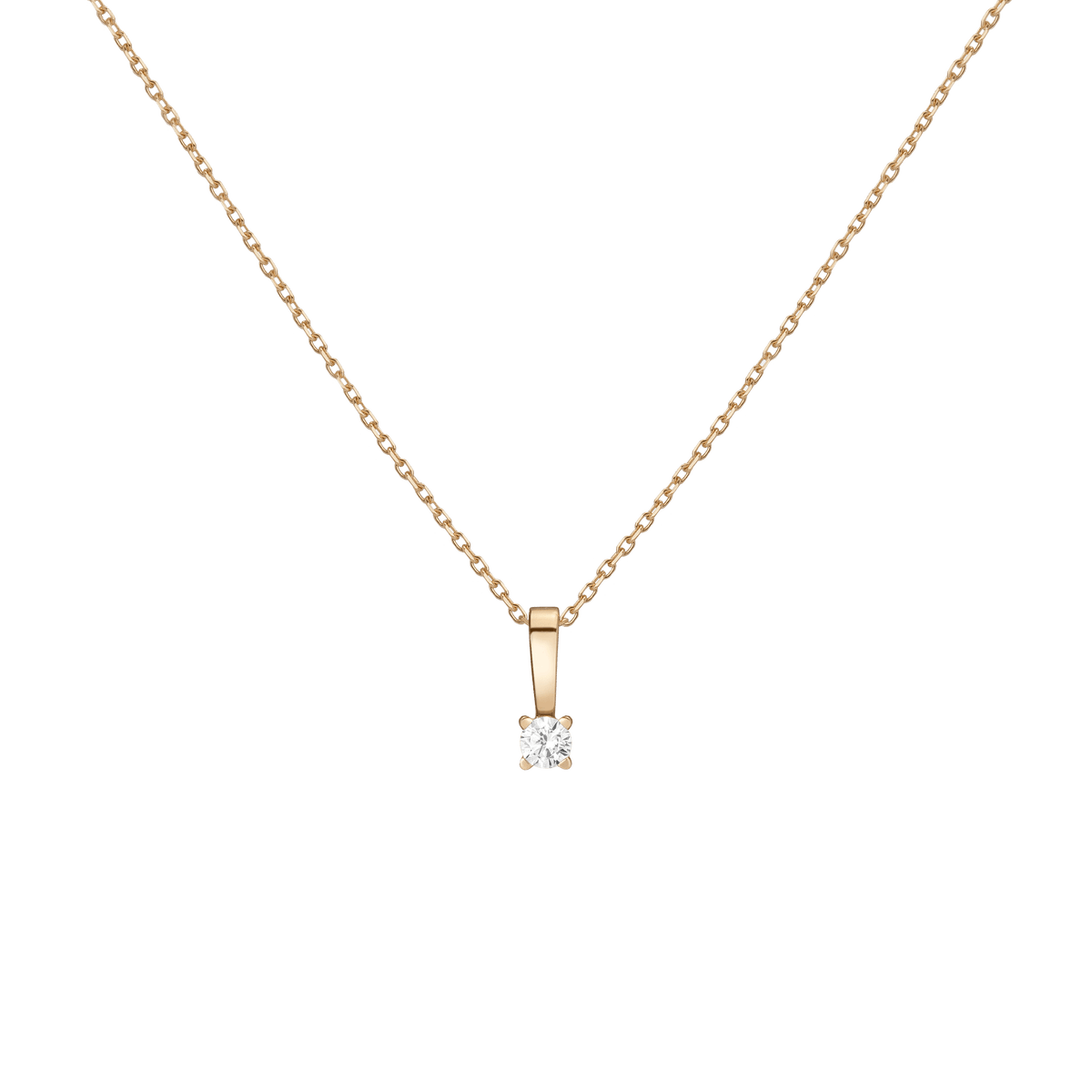 Diamond Solitaire Pendant 14k Yellow Gold 0.25ct Lab-grown Natural