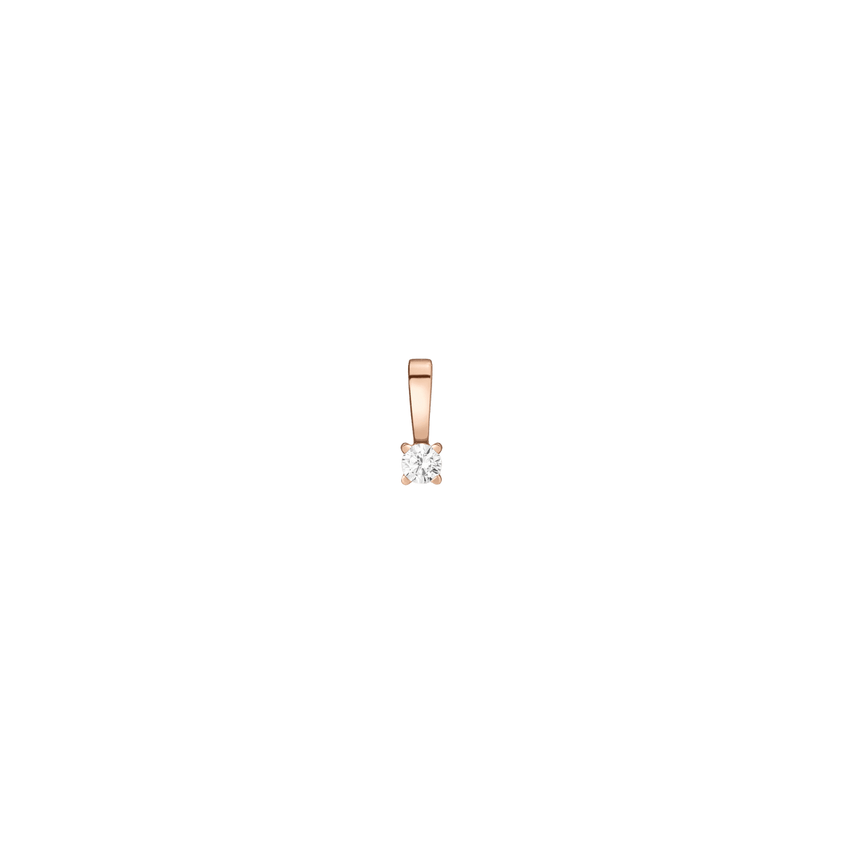Diamond Solitaire Pendant 14k Rose Gold 0.25ct Lab-grown Natural