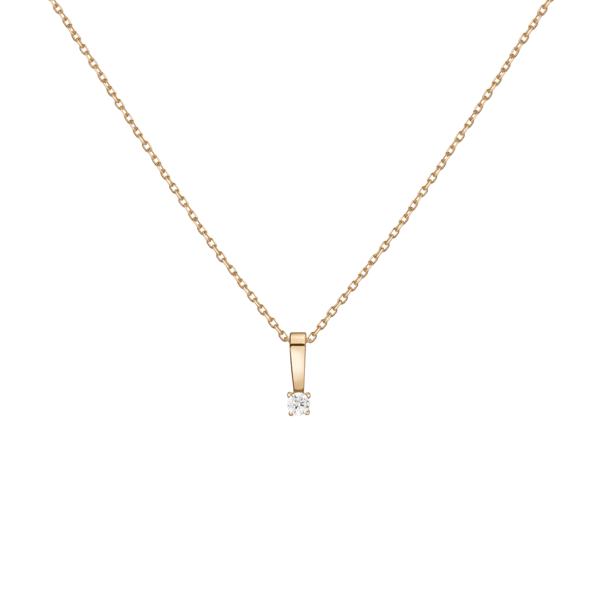 Diamond Solitaire Pendant 14k Yellow Gold 0.12ct Lab-grown Natural