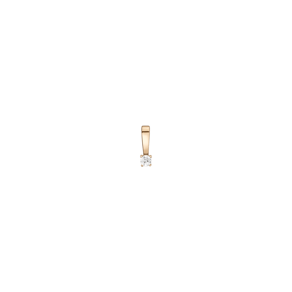 Diamond Solitaire Pendant 14k Yellow Gold 0.12ct Lab-grown Natural