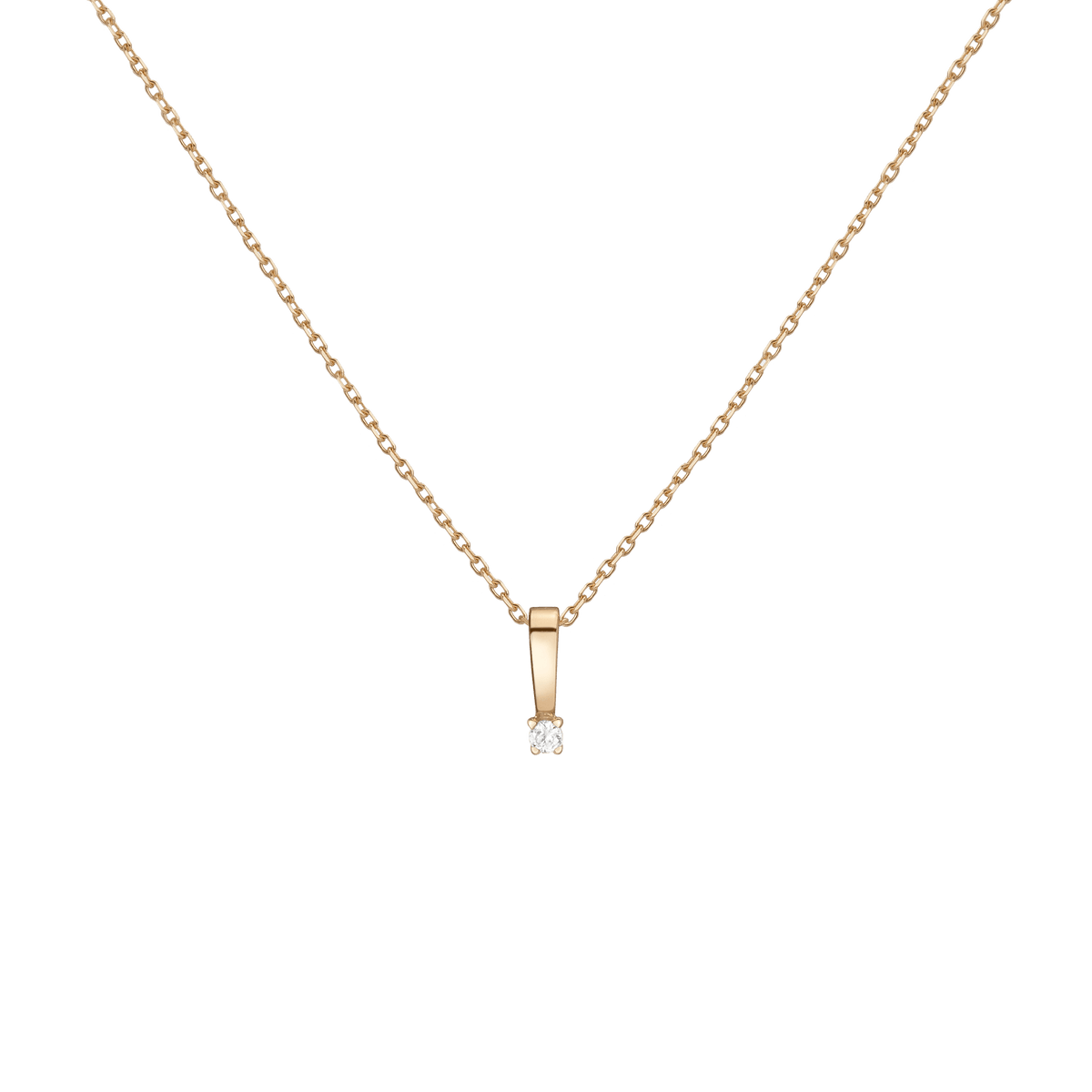 Diamond Solitaire Pendant 14k Yellow Gold 0.06ct Lab-grown Natural