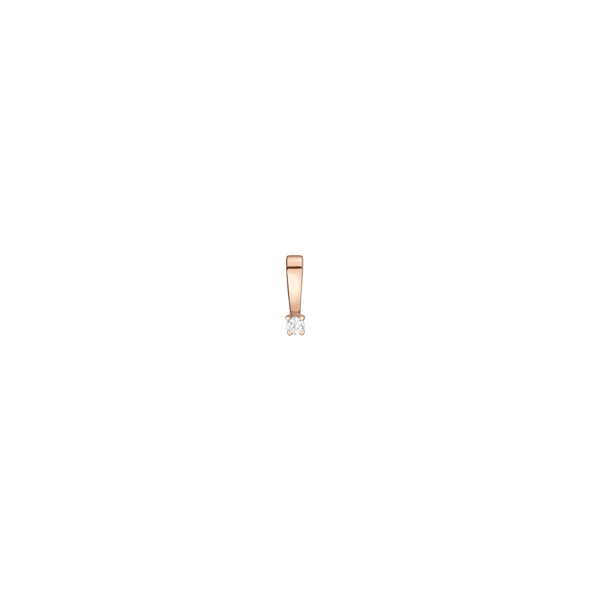Diamond Solitaire Pendant 14k Rose Gold 0.06ct Lab-grown Natural