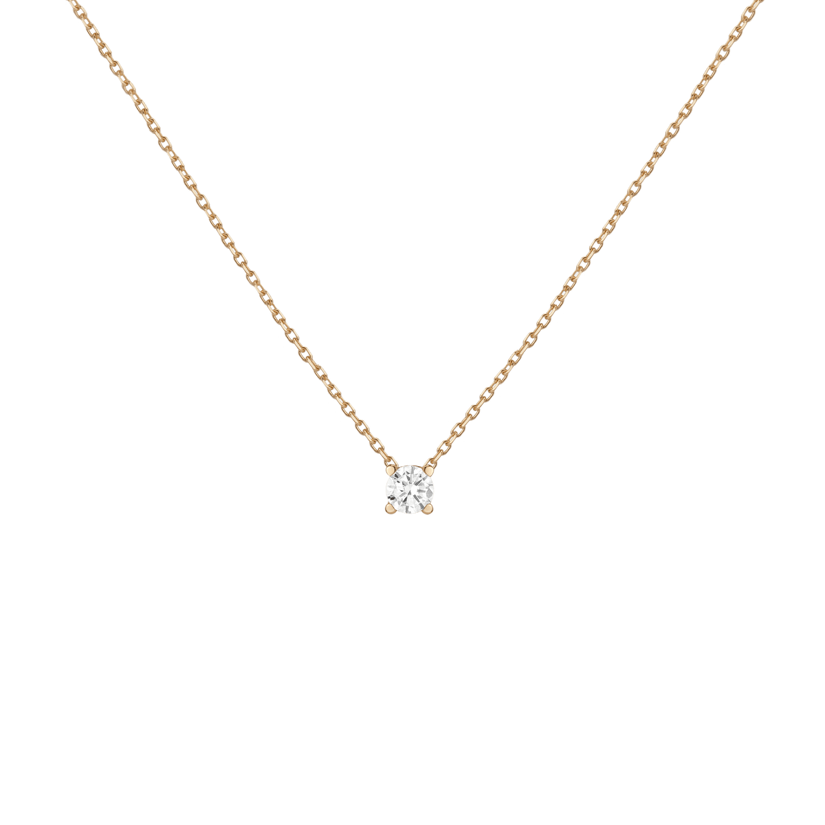 Diamond Solitaire Necklace 14k Yellow Gold 0.50ct Lab-grown Natural First