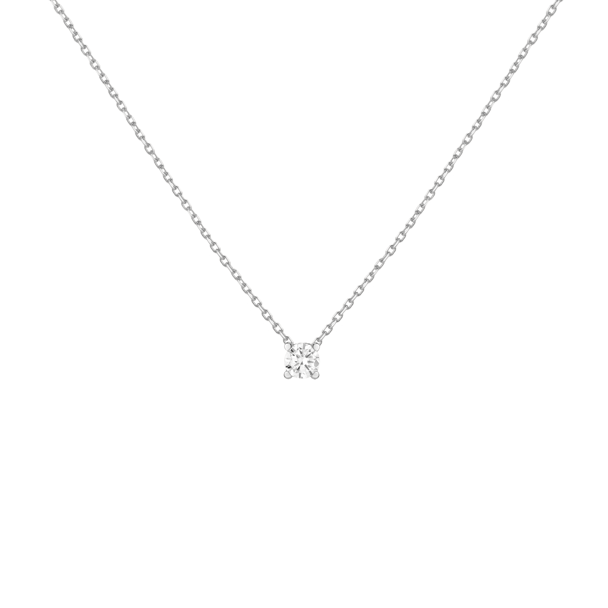 Diamond Solitaire Necklace 14k White Gold 0.50ct Lab-grown Natural First