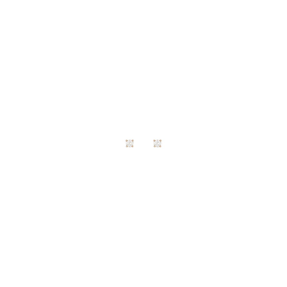 Diamond Stud Earrings - Lab 14k Yellow Gold 0.12ct Pair Single