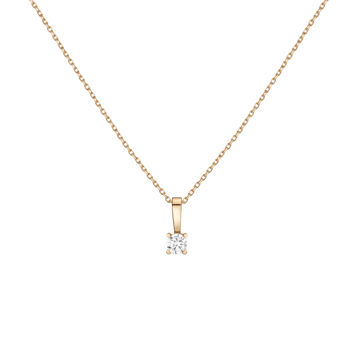 Diamond Solitaire Pendant 14k Yellow Gold 0.50ct Lab-grown Natural First