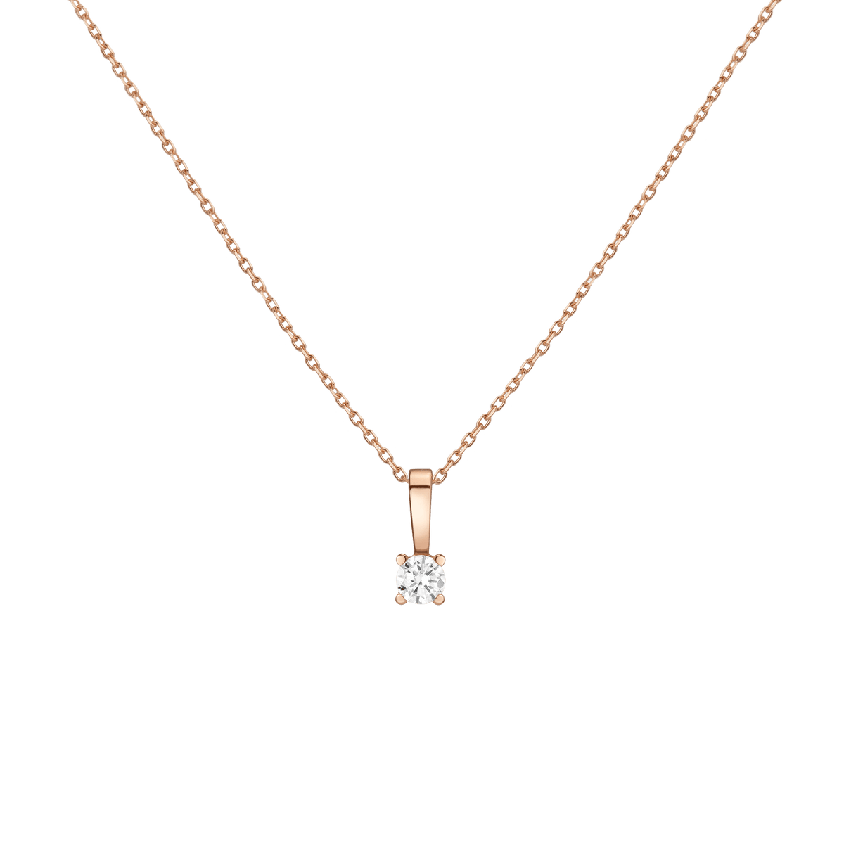 Diamond Solitaire Pendant 14k Rose Gold 0.50ct Lab-grown Natural First