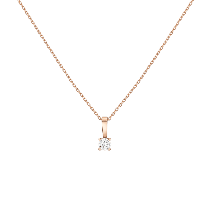 Diamond Solitaire Pendant 14k Rose Gold 0.50ct Lab-grown Natural First