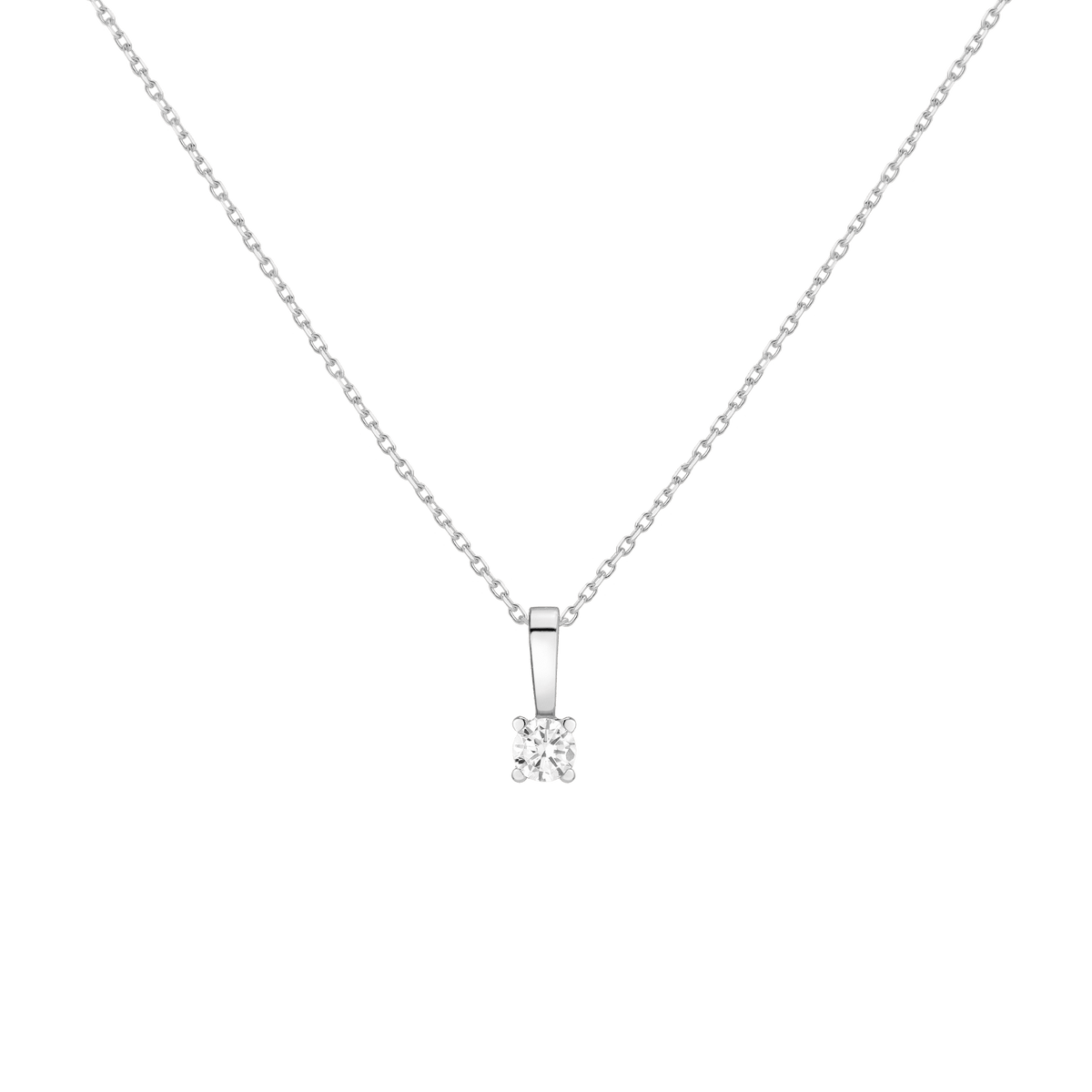 Diamond Solitaire Pendant 14k White Gold 0.50ct Lab-grown Natural First