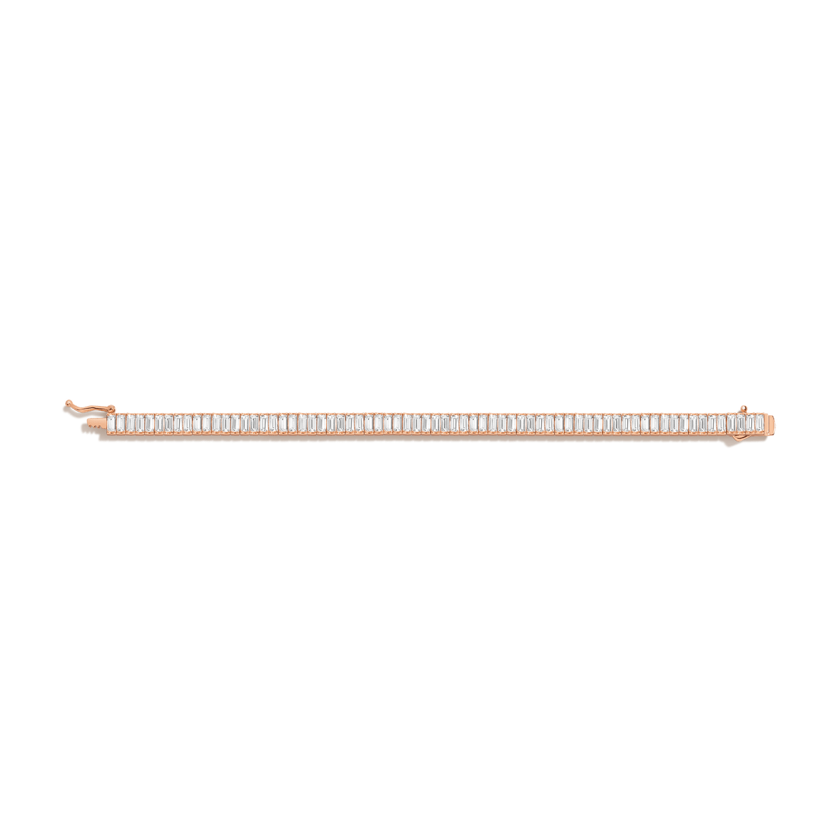 Lab Grown White Sapphire Baguette Tennis Bracelet
