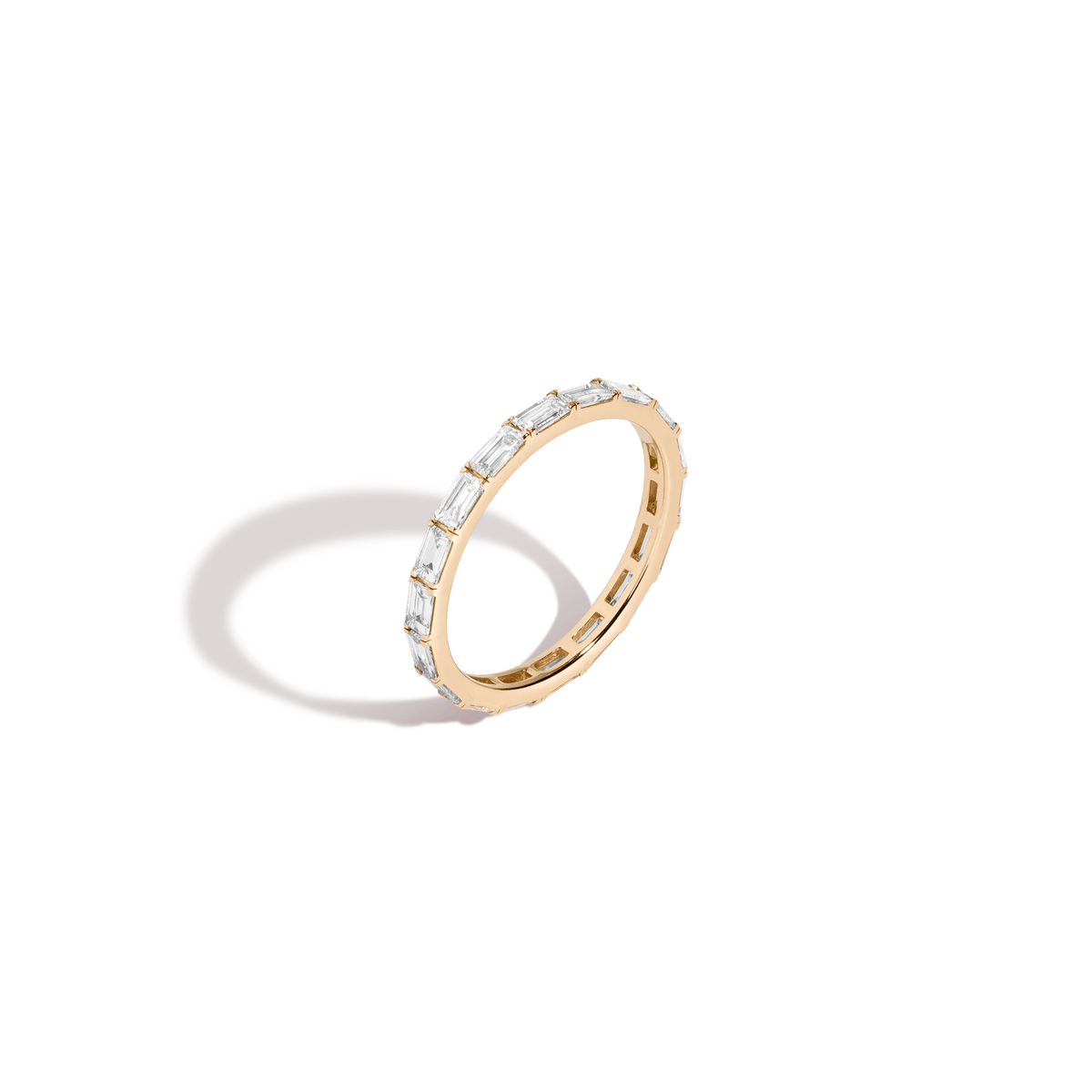 Horizontal Baguette Diamond Eternity Ring 14k 18k Yellow Gold First Lab-grown Natural First