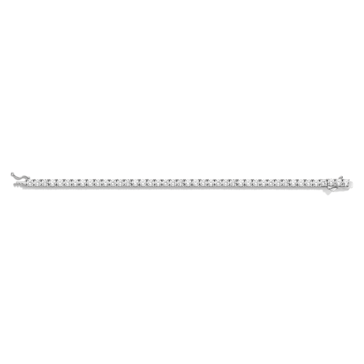 White Sapphire Tennis Bracelet Vermeil White Gold 6in (XS) 6.5in (S) 7in (M) 10ct