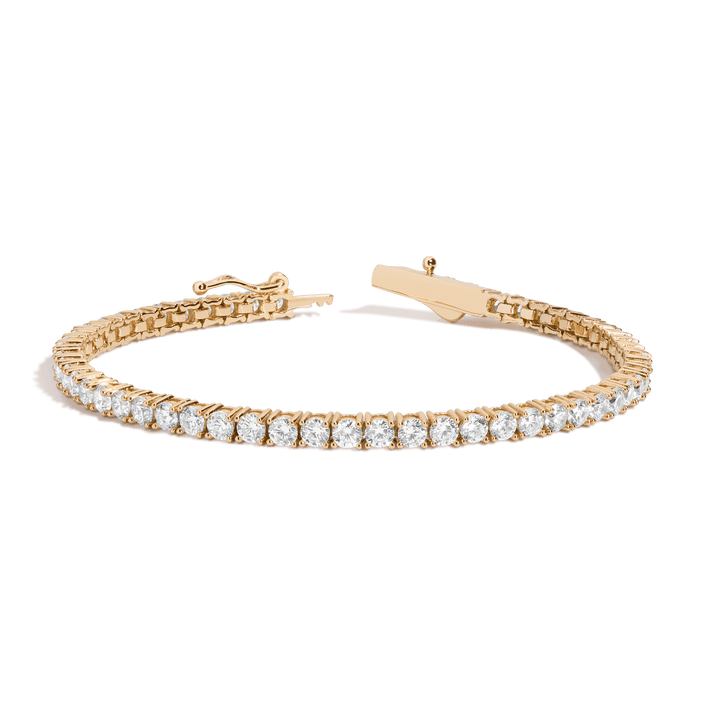 White Sapphire Tennis Bracelet Vermeil Yellow Gold 6in (XS) 6.5in (S) 7in (M) 7.5in (L) 6ct First