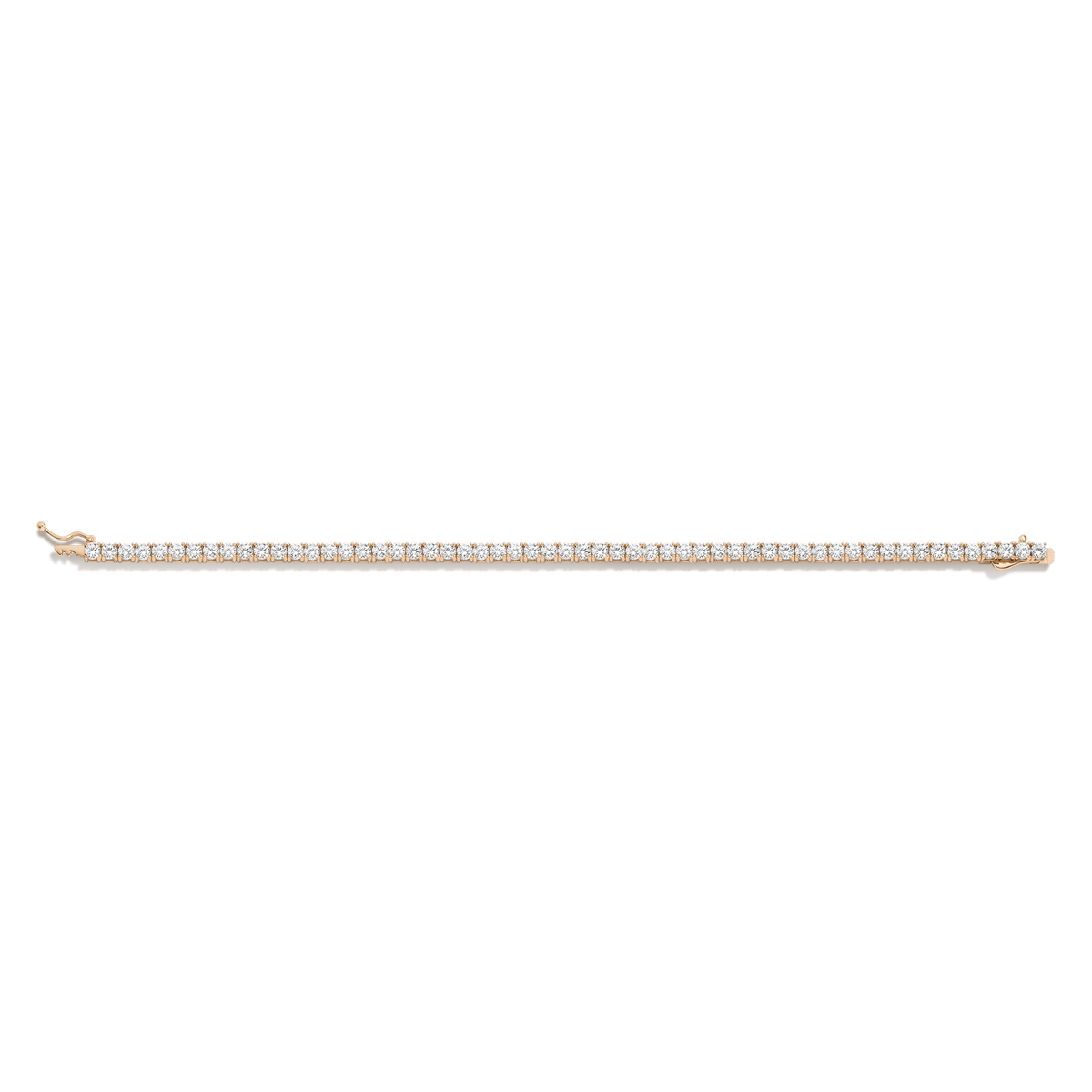 White Sapphire Tennis Bracelet Vermeil Yellow Gold 6in (XS) 6.5in (S) 7in (M) 7.5in (L) 6ct