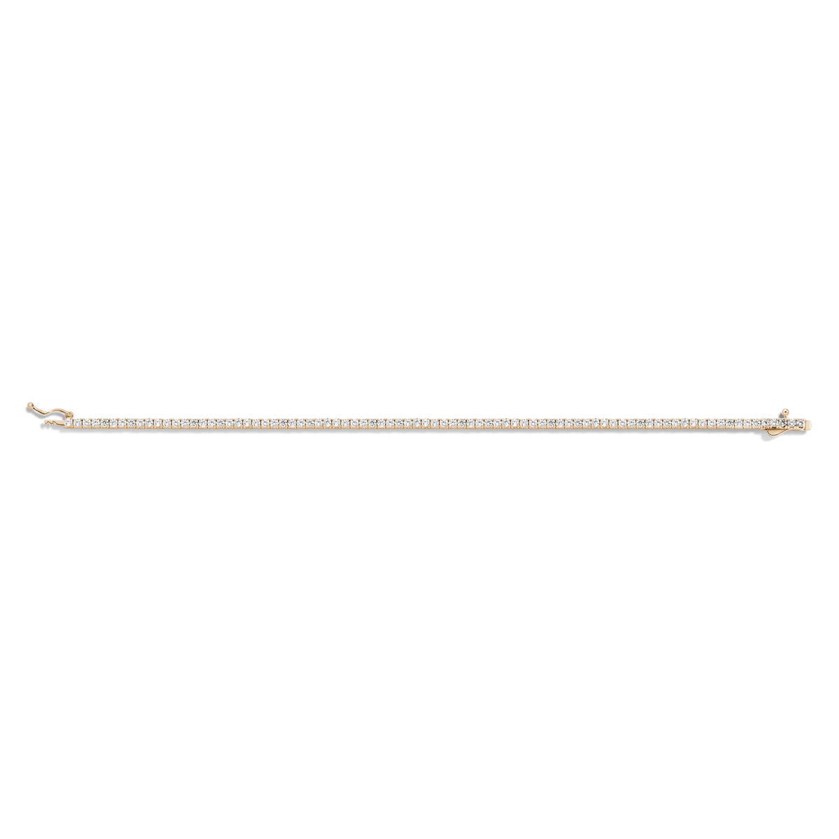 White Sapphire Tennis Bracelet Vermeil Yellow Gold 6in (XS) 6.5in (S) 7in (M) 7.5in (L) 3ct