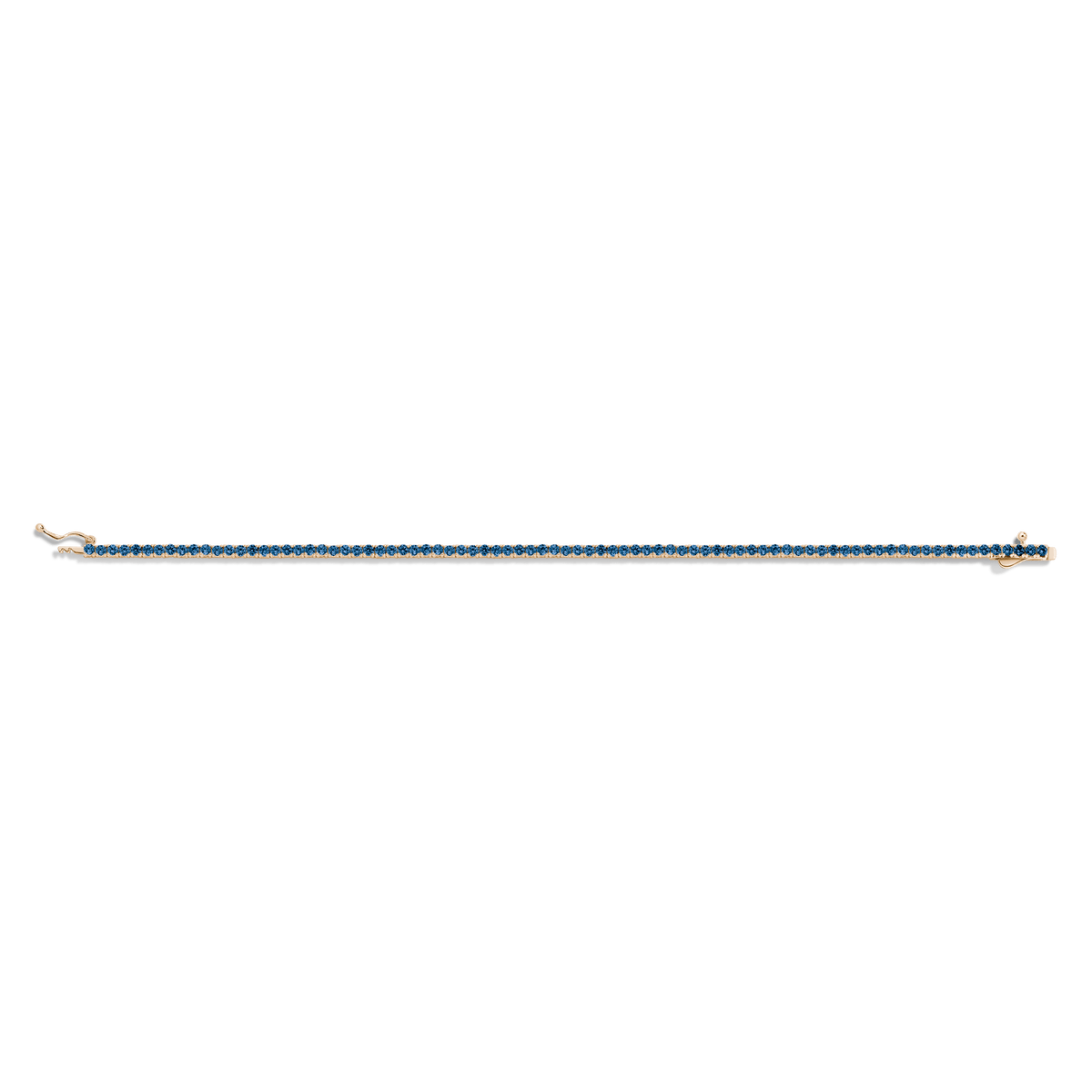 Blue Sapphire Tennis Bracelet Vermeil Yellow Gold 6.5in 7in 3ct
