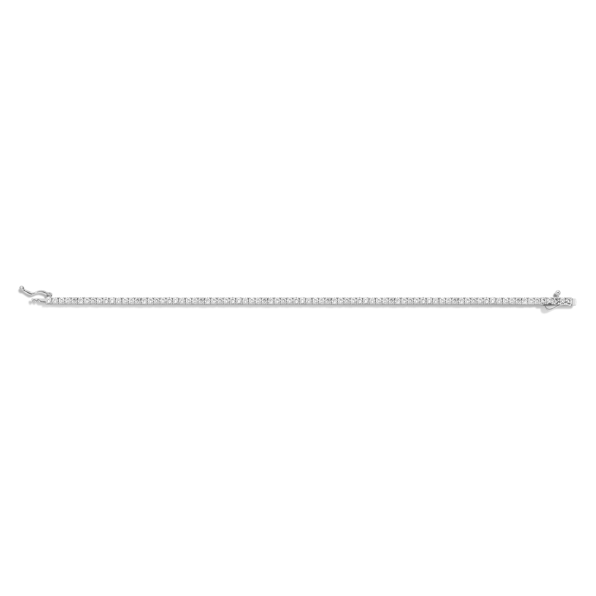 White Sapphire Tennis Bracelet Vermeil White Gold 6in (XS) 6.5in (S) 7in (M) 7.5in (L) 3ct