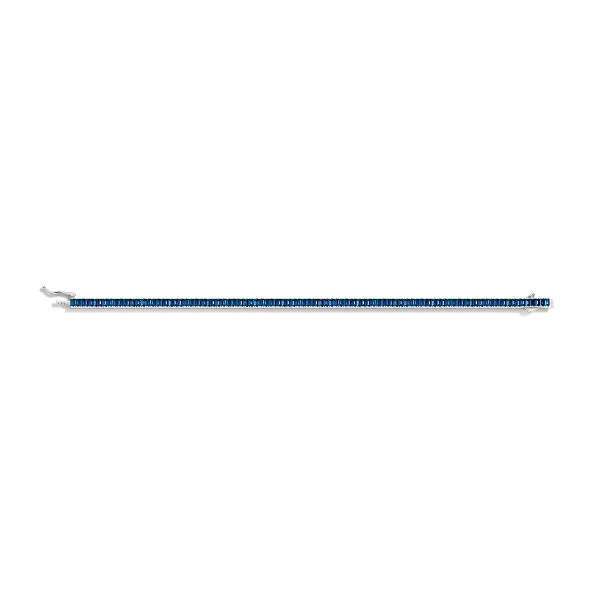 Lab Grown Blue Sapphire Baguette Tennis Bracelet