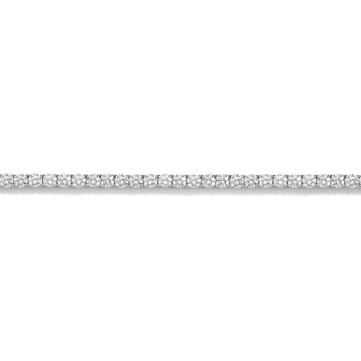 White Sapphire Tennis Necklace Vermeil White Gold 15in 16in 17in 22ct