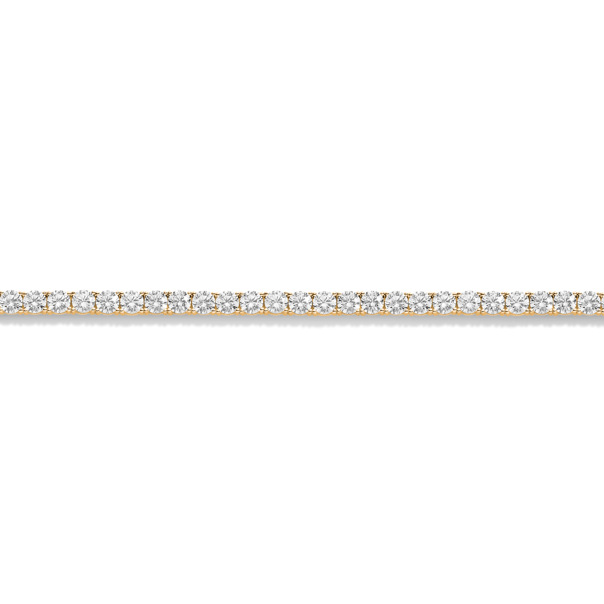 White Sapphire Tennis Necklace Vermeil Yellow Gold 15in 16in 17in 22ct