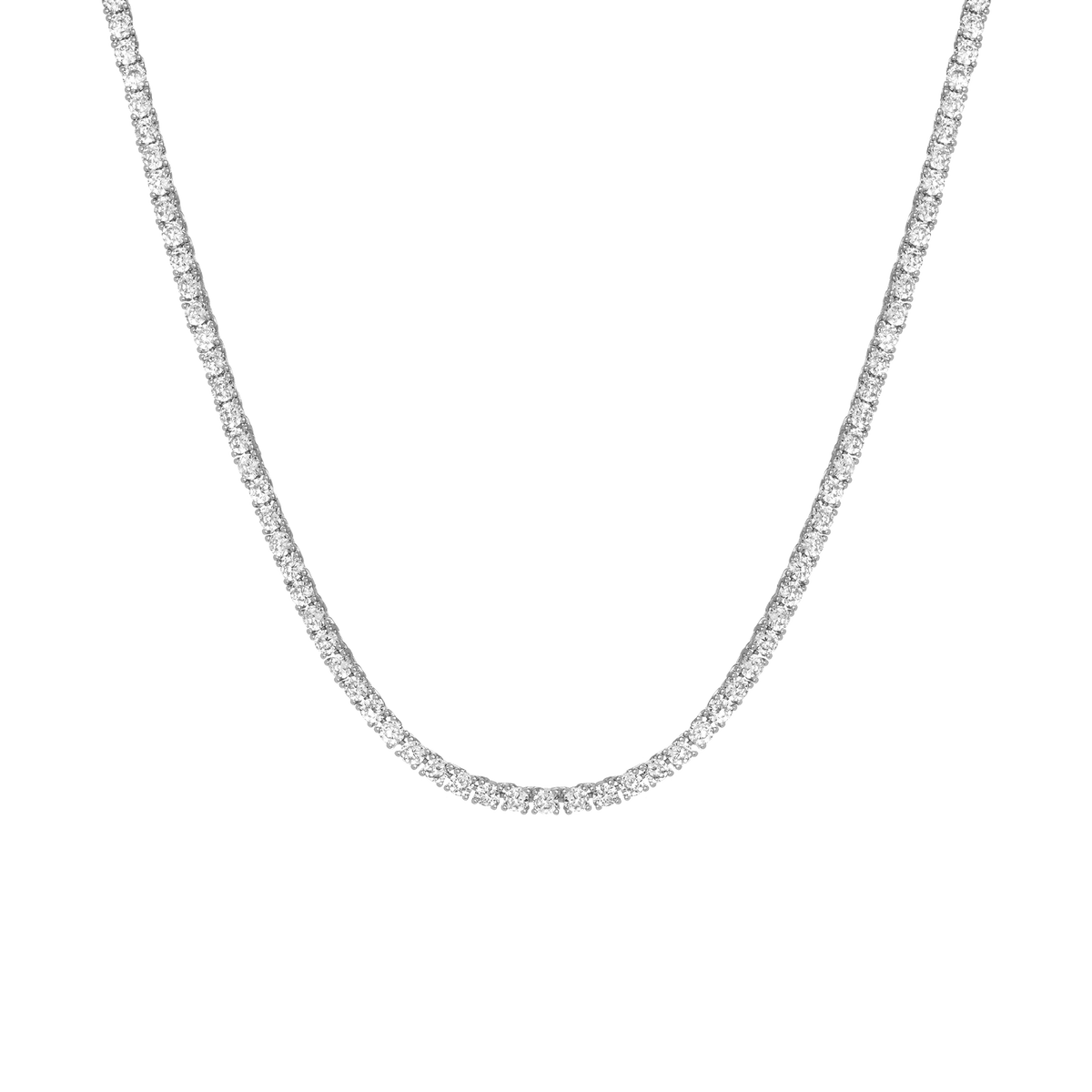 White Sapphire Tennis Necklace Vermeil White Gold 15in 16in 17in 13ct First