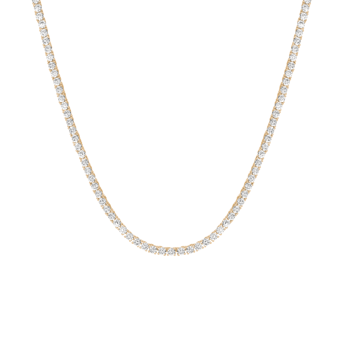 White Sapphire Tennis Necklace Vermeil Yellow Gold 15in 16in 17in 13ct First