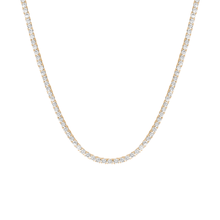 White Sapphire Tennis Necklace Vermeil Yellow Gold 15in 16in 17in 13ct First