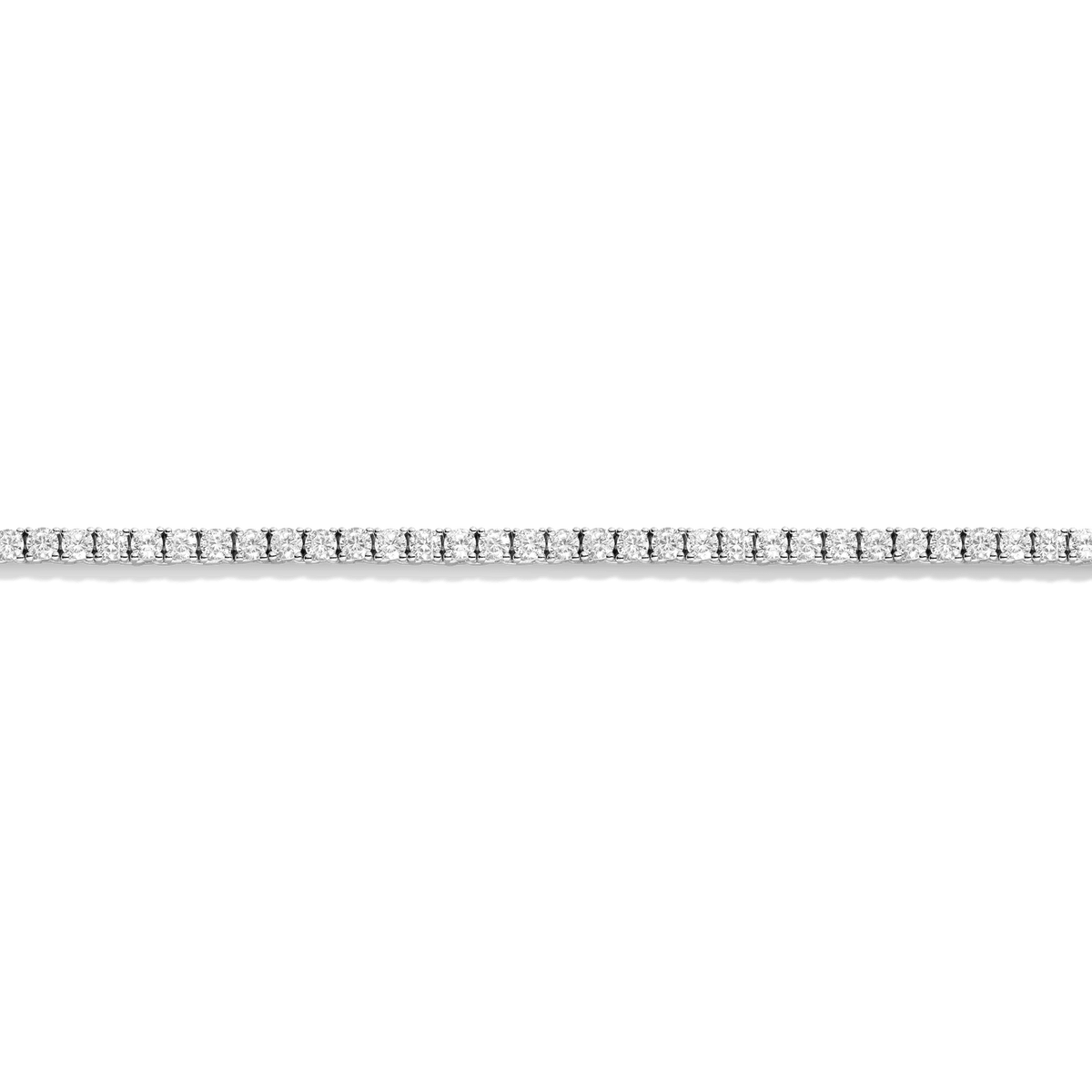 White Sapphire Tennis Necklace Vermeil White Gold 15in 16in 17in 13ct