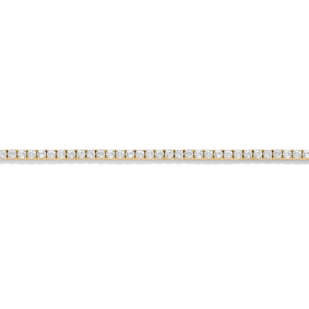 White Sapphire Tennis Necklace Vermeil Yellow Gold 15in 16in 17in 13ct