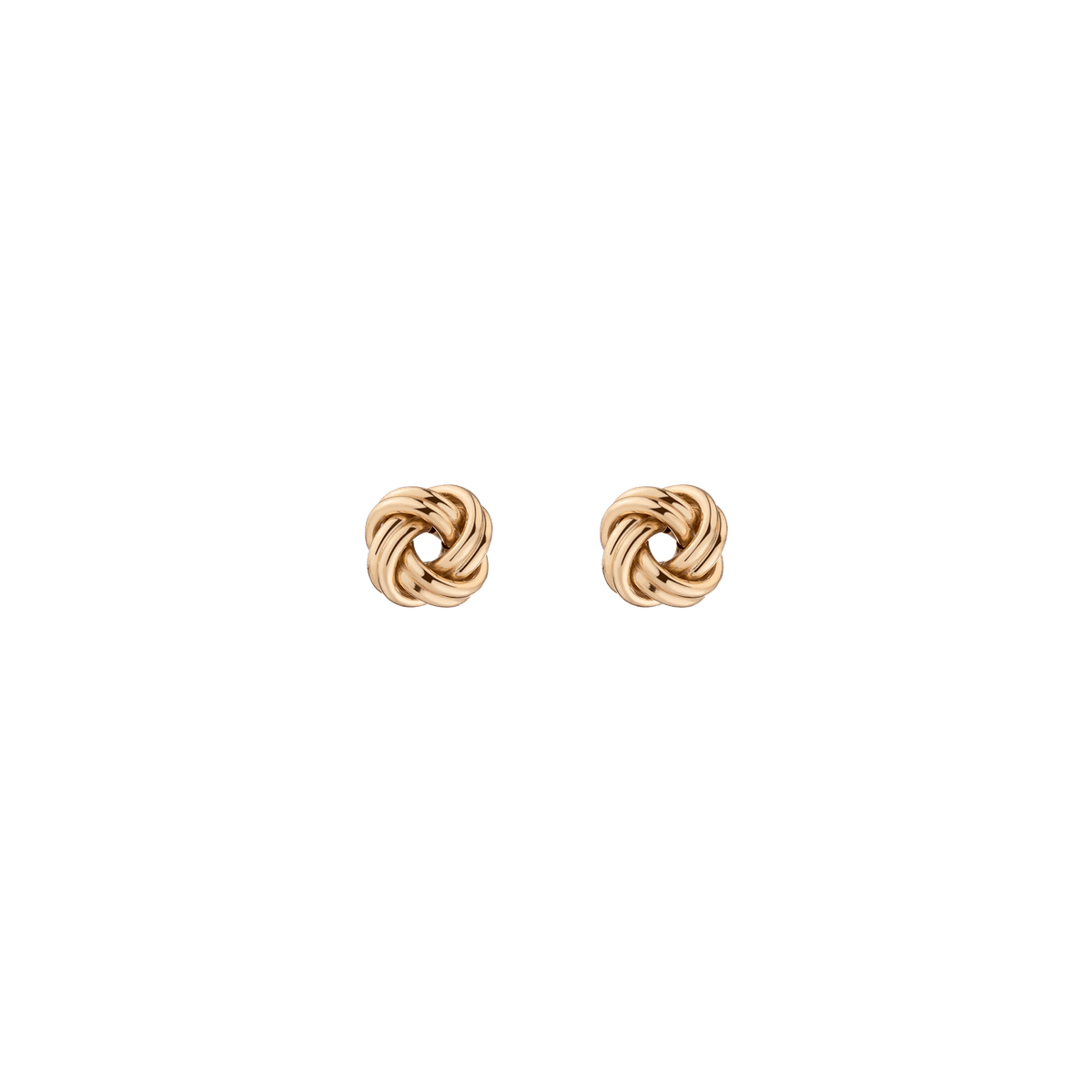 Gold Knot Stud Earrings 14k Yellow Gold Large First