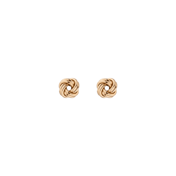 Gold Knot Stud Earrings 14k Yellow Gold Large First