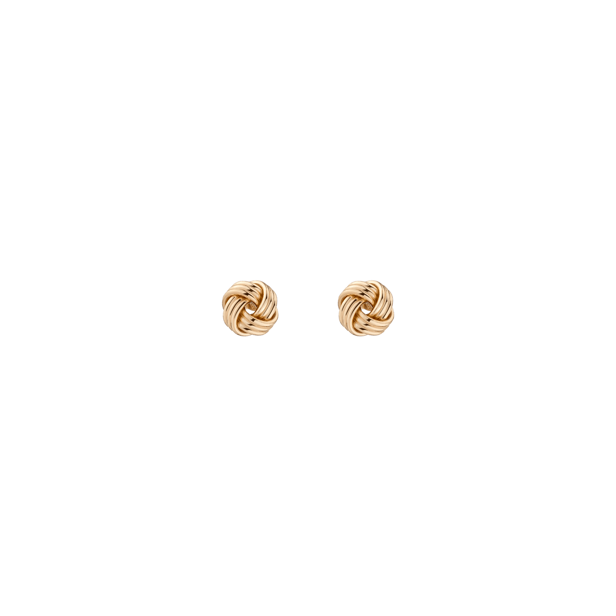 Gold Knot Stud Earrings 14k Yellow Gold Small