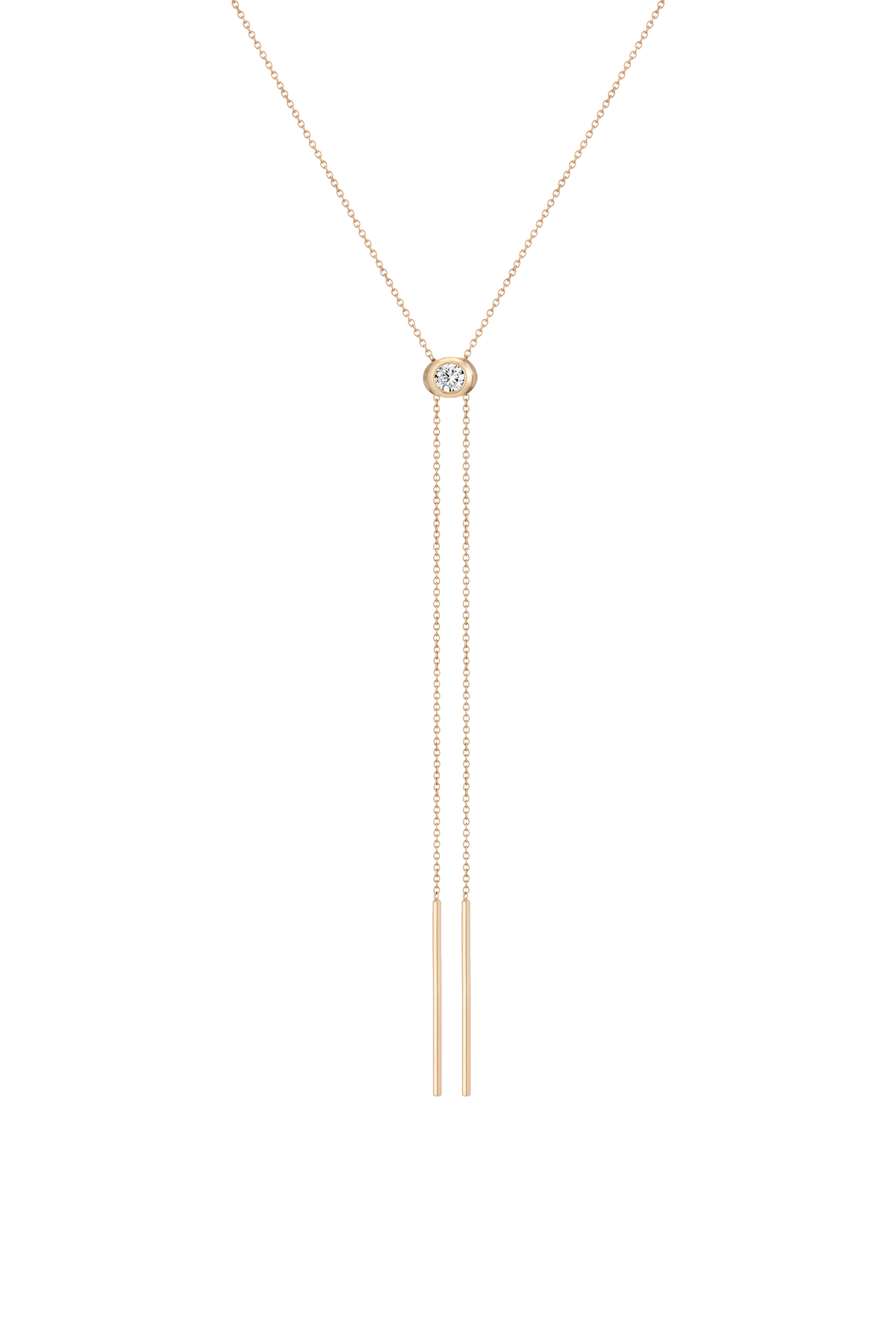 Aurate x Frye: Lab Grown Diamond Bolo Necklace 14k Yellow Gold First