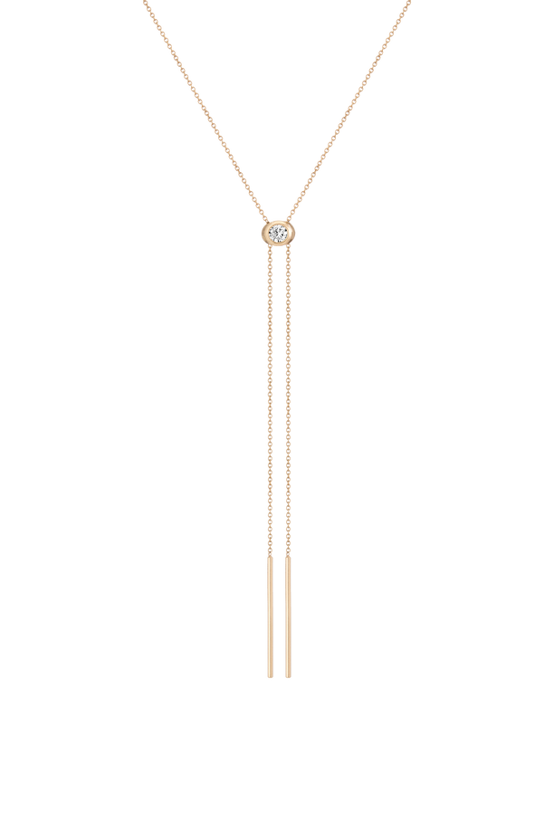 Aurate x Frye: Lab Grown Diamond Bolo Necklace 14k Yellow Gold First