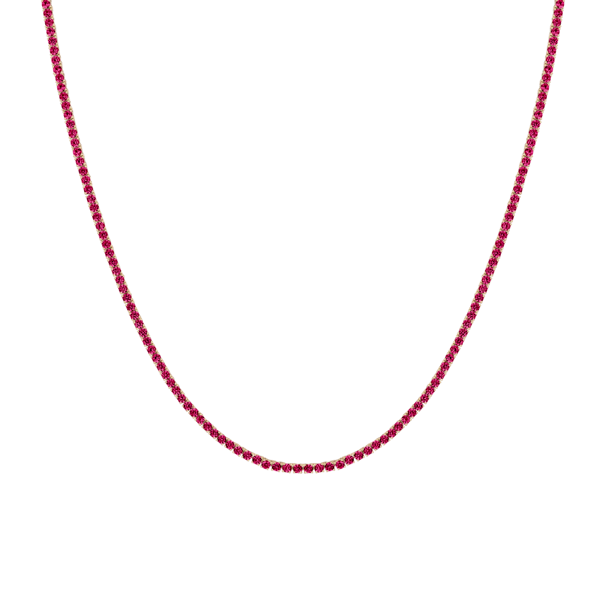 Red Ruby Tennis Bracelet Vermeil Yellow Gold 7ct First