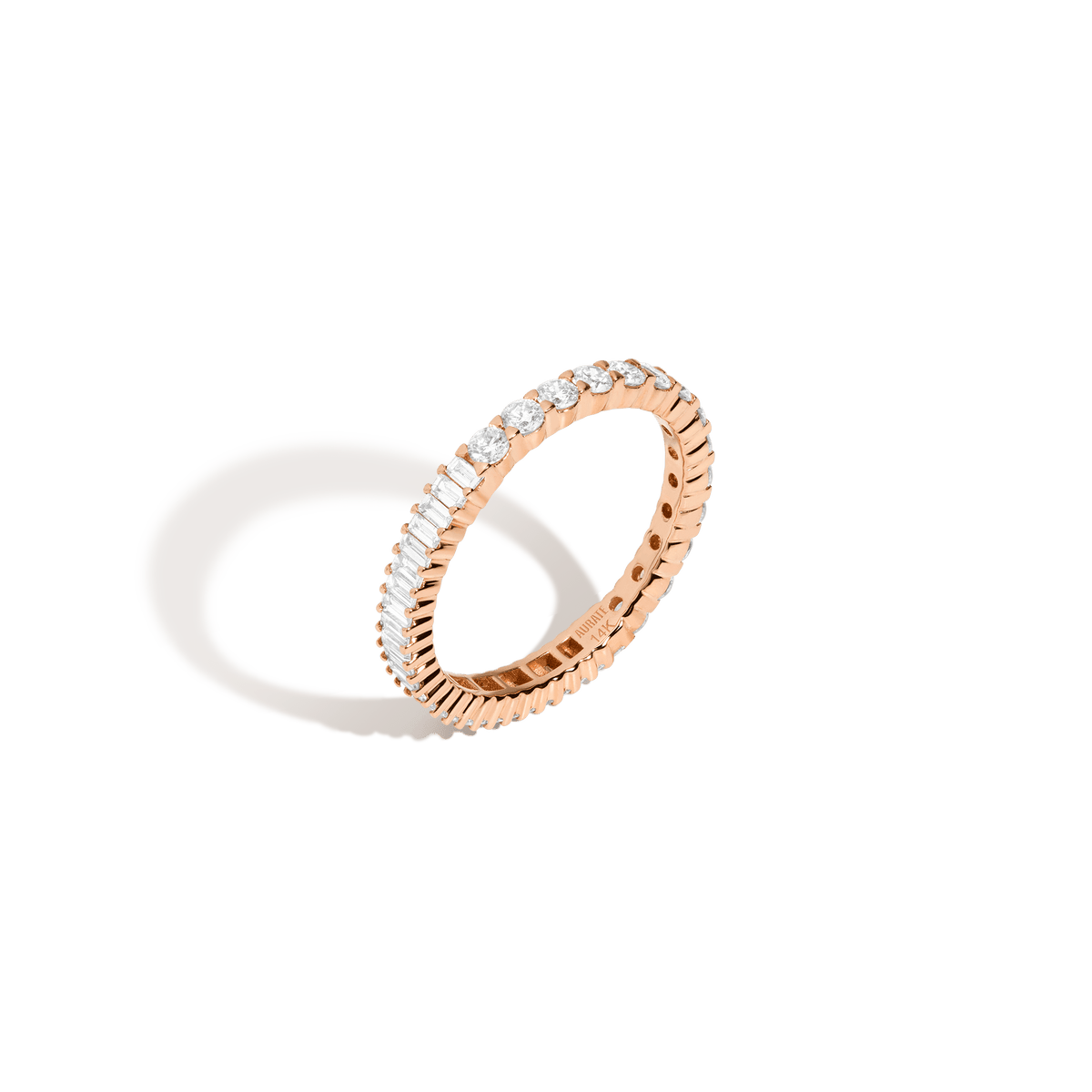 Two-in-One Mini Diamond Eternity Ring 14k 18k Rose Gold