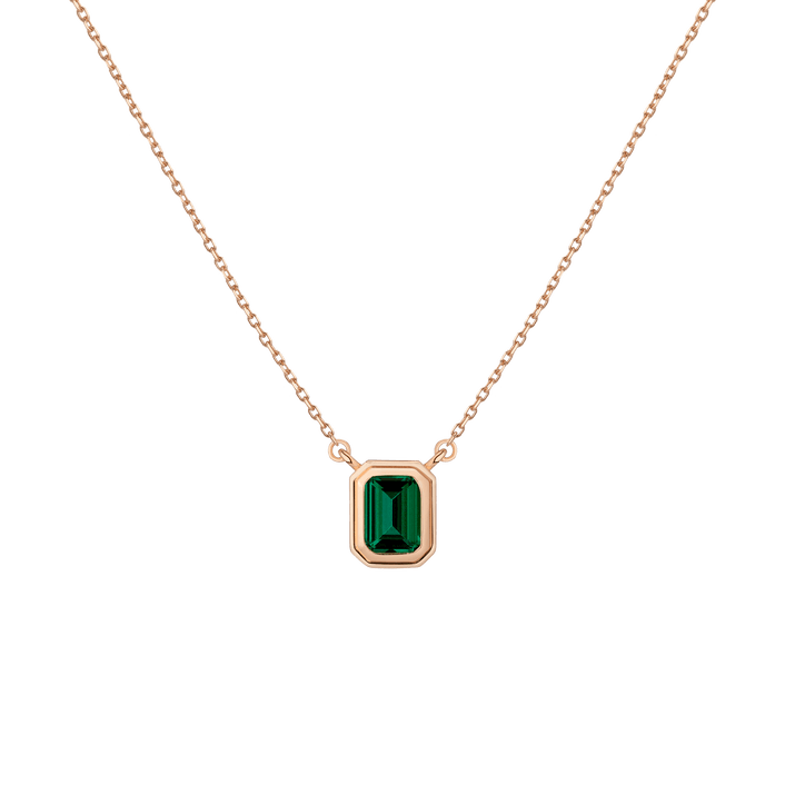 Emerald Heirloom Necklace Vermeil 14k 18k Rose Gold First