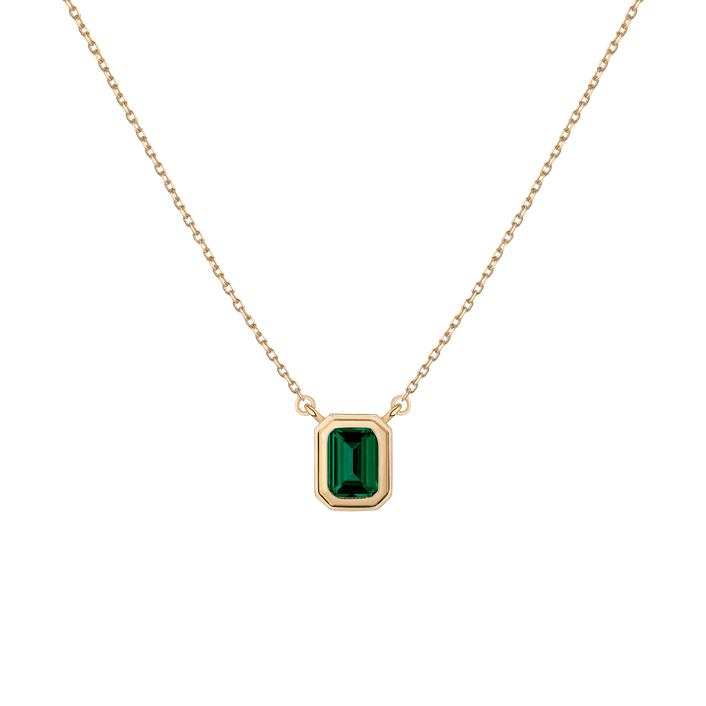 Emerald Heirloom Necklace Vermeil 14k 18k Yellow Gold First