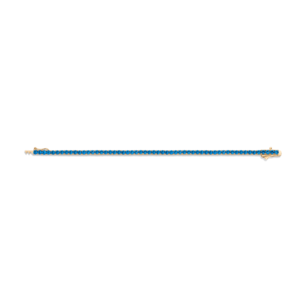 Blue Topaz Tennis Bracelet Vermeil Yellow Gold 6.5in 7in