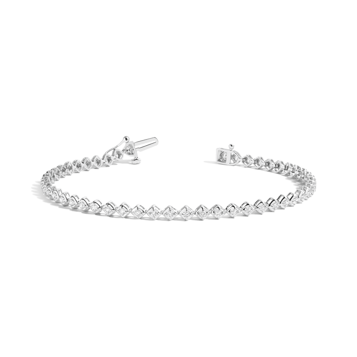 Petite Lab Grown Diamond Tennis Bracelet 14k White Gold 6in 6.5in 7in 7.5in First