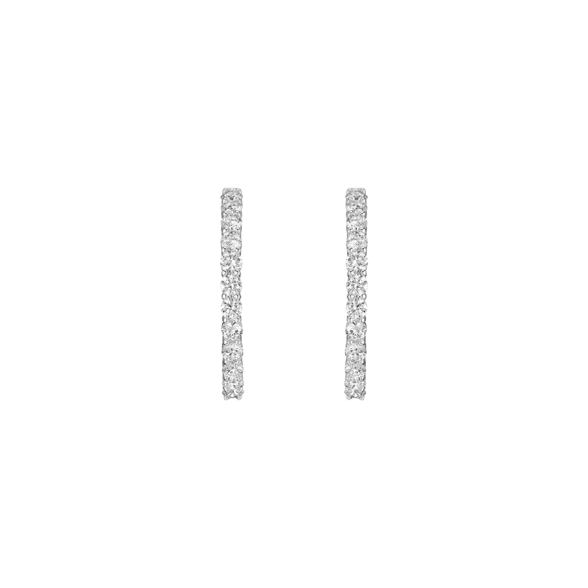 Luxury Lab Grown Diamond Hoops 14k White Gold Pair