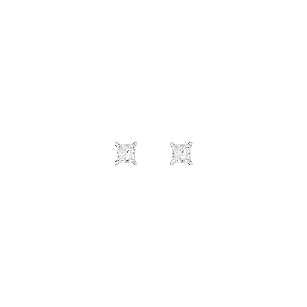 Princess Lab Grown Diamond Stud Earrings 14k 18k White Gold Single Pair First
