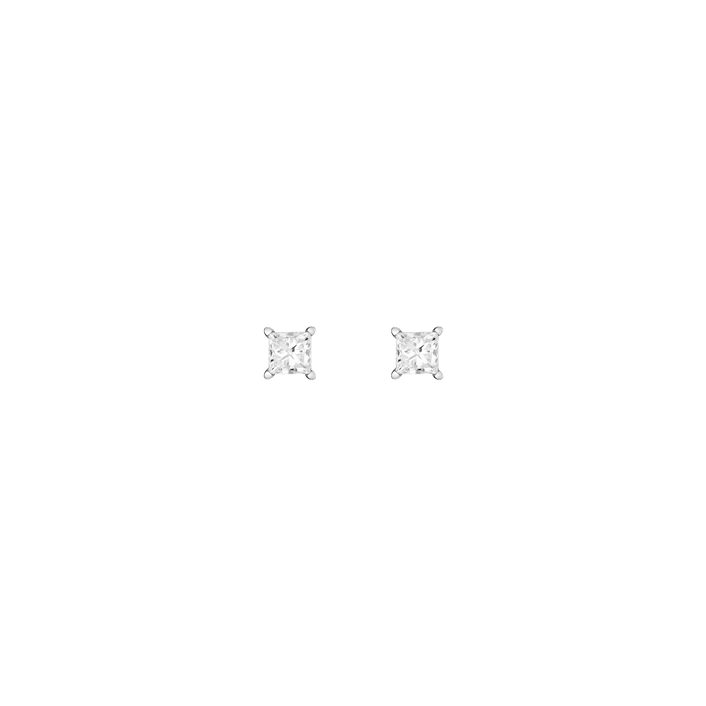 Princess Lab Grown Diamond Stud Earrings 14k 18k White Gold Single Pair First